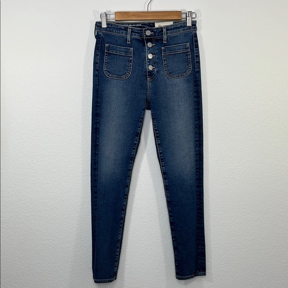 Anthropologie AG Vintage Stevie Ankle Button Front Jeans Size 27R - Picture 2 of 10